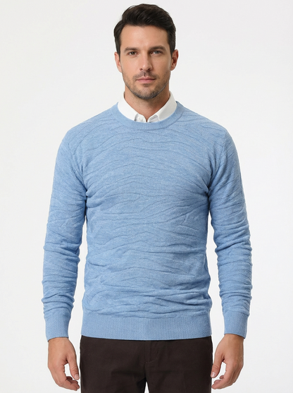 Sweater Men’s Rib-Knit Crew Neck Long Sleeve Pullover