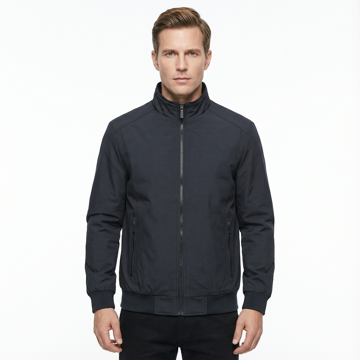 Bomber Jacket Men Slim Fit Casual Long Sleeve