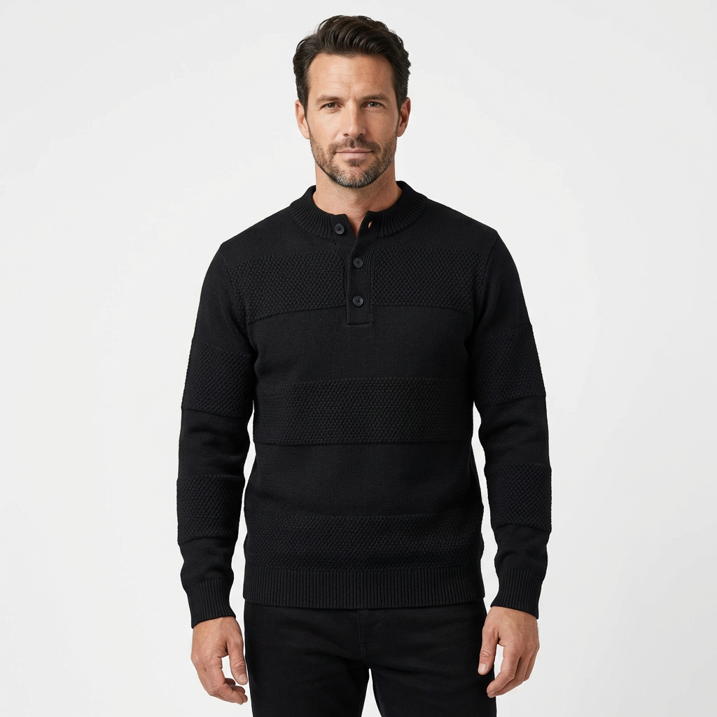 Sweater Men Striped O-Neck Loose Fit