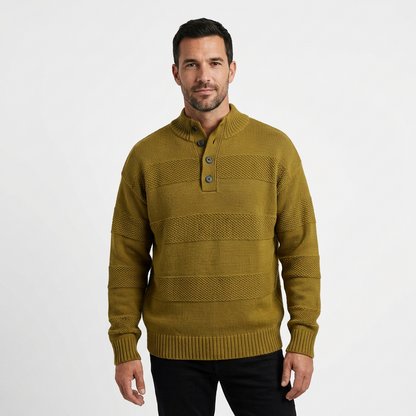 Sweater Men Striped O-Neck Loose Fit