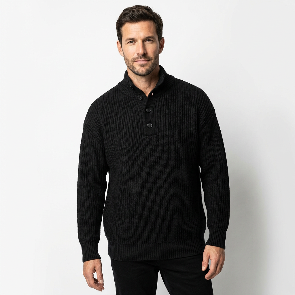 Sweatshirt Men Stand-Up Collar Long Sleeve