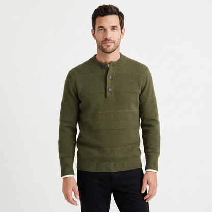 Sweater Men Striped O-Neck Loose Fit