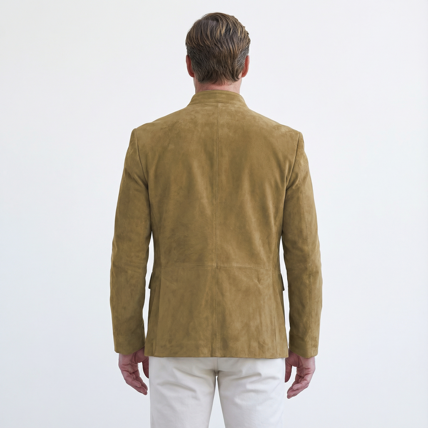 Blazer Jacket Men Stand Collar Casual Daily