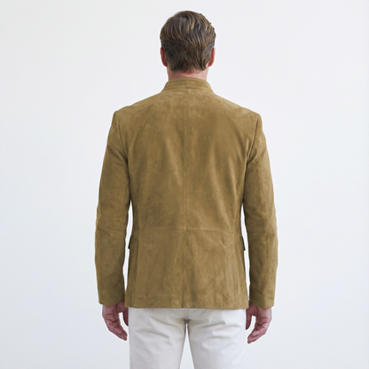 Blazer Jacket Men Stand Collar Casual Daily