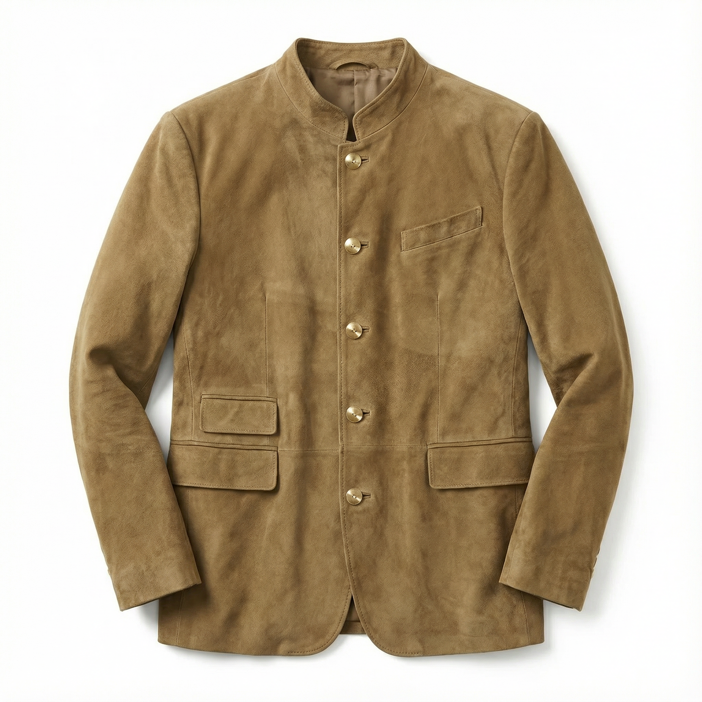 Blazer Jacket Men Stand Collar Casual Daily