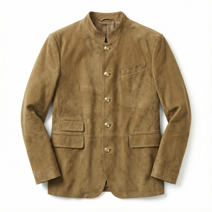 Blazer Jacket Men Stand Collar Casual Daily