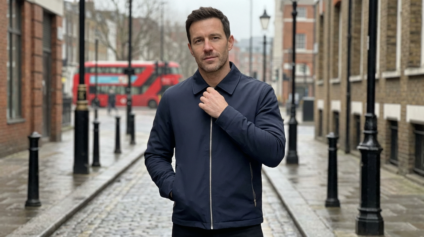 Jacket Men Lapel Collar Loose Fit Office Casual