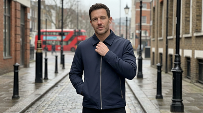 Jacket Men Lapel Collar Loose Fit Office Casual