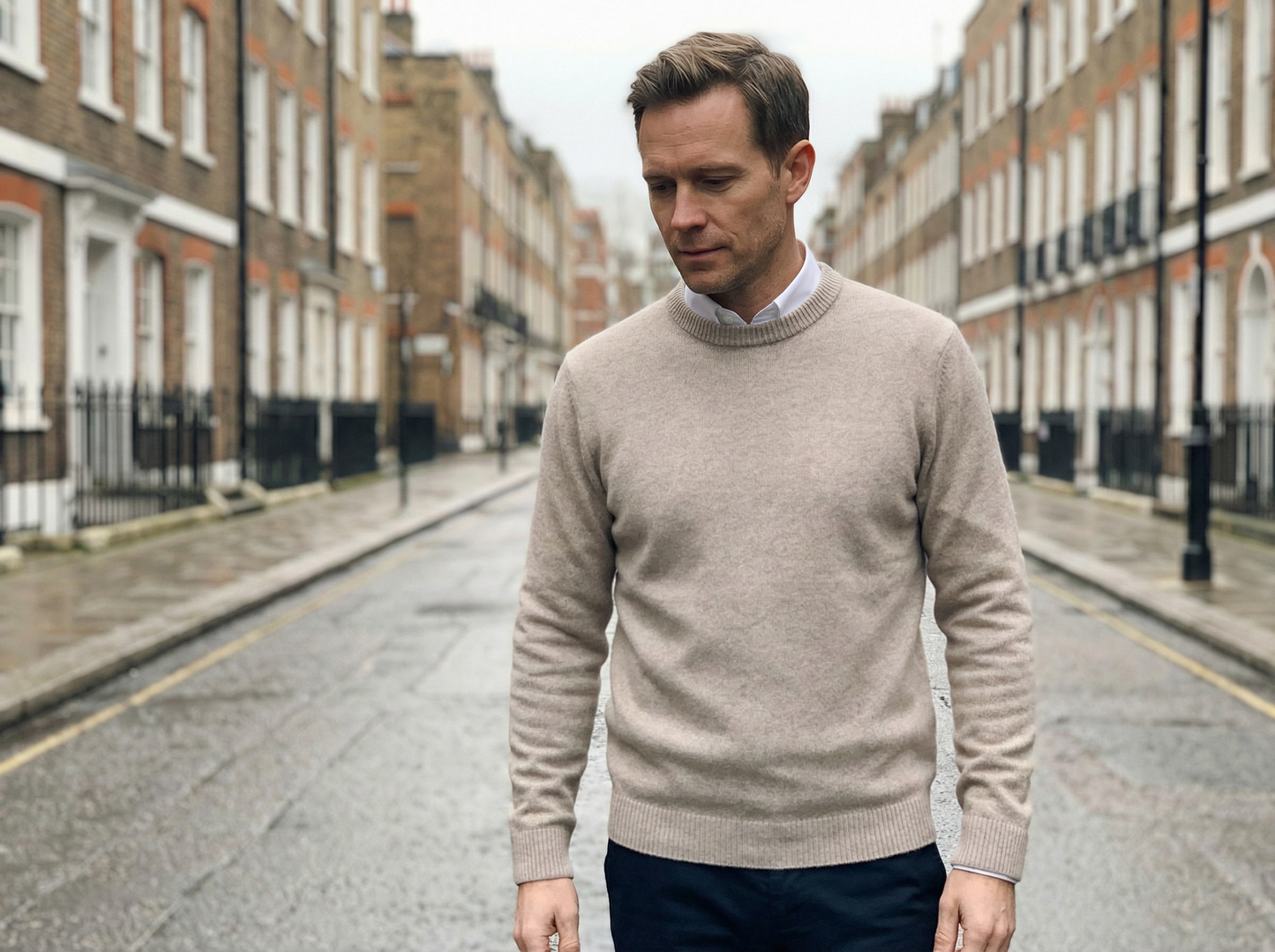 Sweater Men Classic O-Neck Long Sleeve