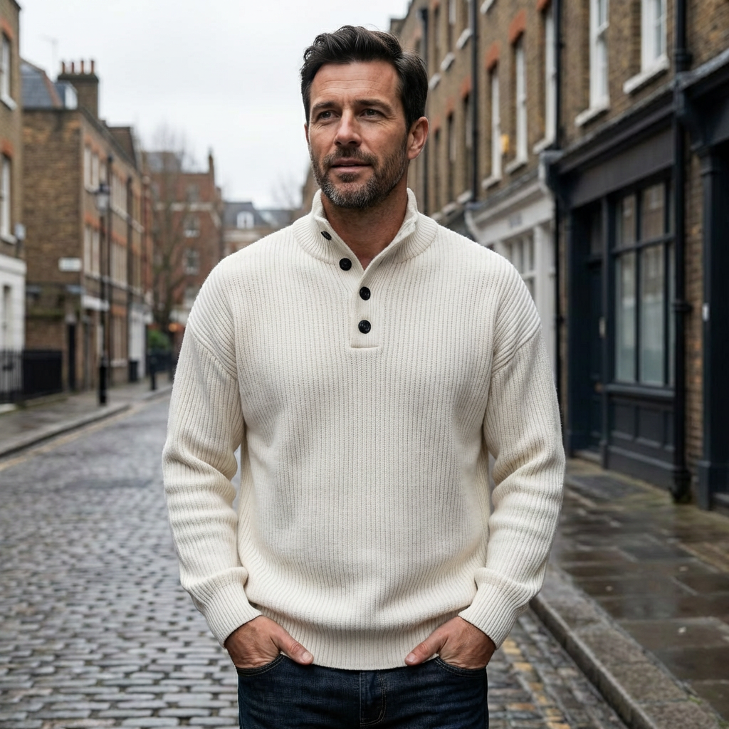 Sweatshirt Men Stand-Up Collar Long Sleeve