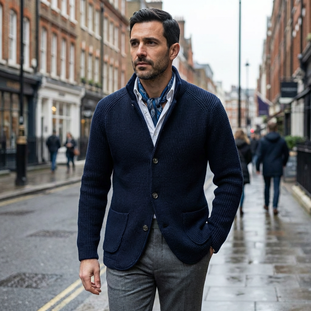 Jacket Men Button Front Long Sleeve Regular Fit