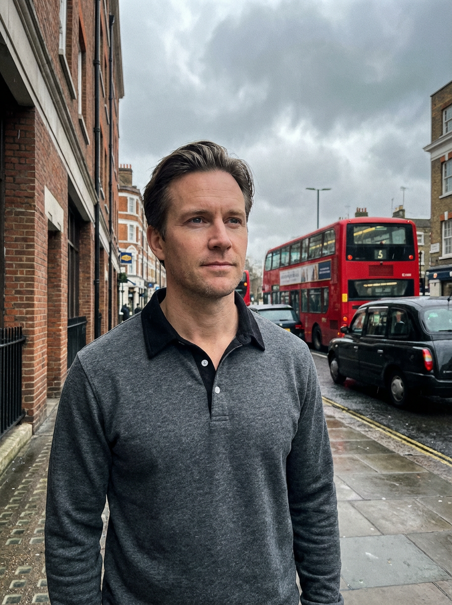 Polo Shirt Men Long Sleeve Button Collar Casual