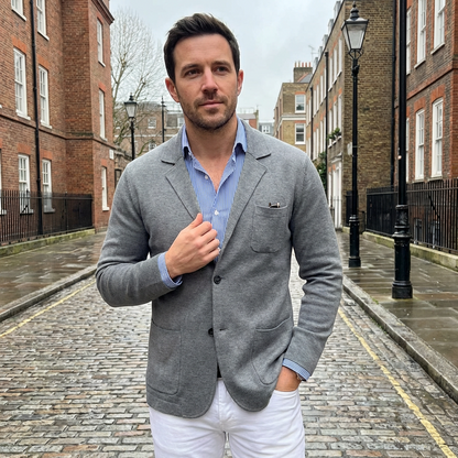 Business Blazer Men Slim Fit Structured Design