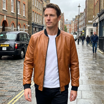 Jacket Men’s Lined Loose Fit Zipper Closure Preston Hartley