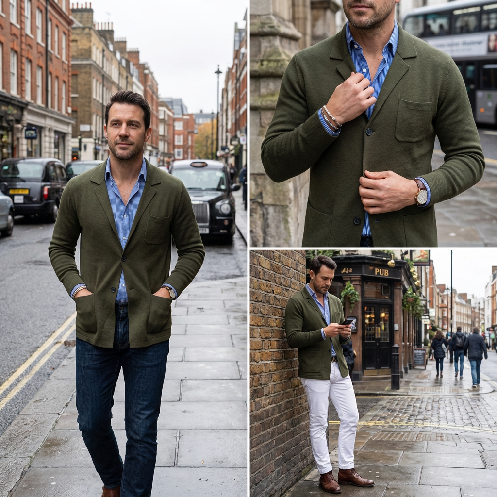 Business Blazer Men Slim Fit Structured Design