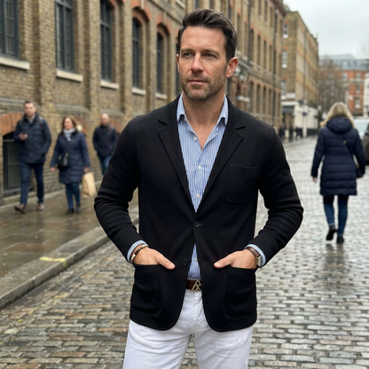 Business Blazer Men Slim Fit Structured Design