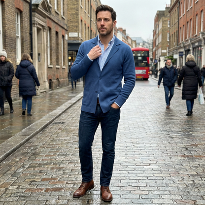 Business Blazer Men Slim Fit Structured Design