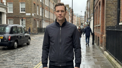 Bomber Jacket Men Slim Fit Casual Long Sleeve