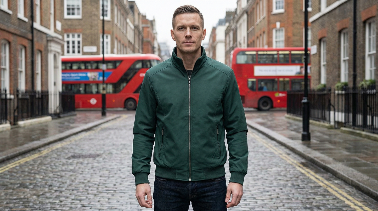 Bomber Jacket Men Slim Fit Casual Long Sleeve