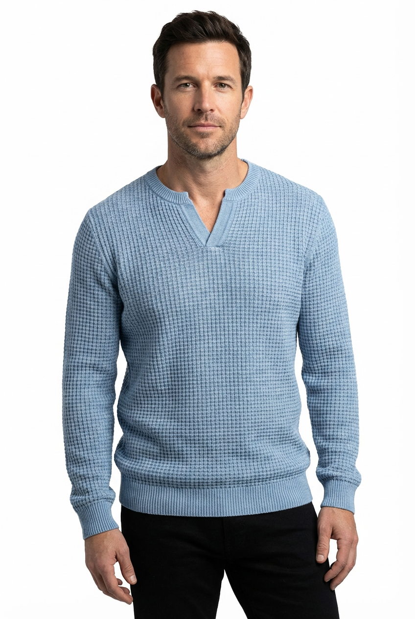 Sweater Men V-Neck Long Sleeve Warm Pullover Smart Casual