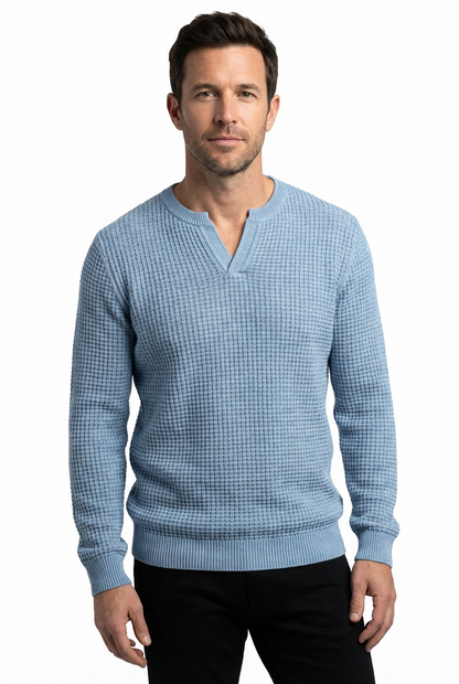 Sweater Men V-Neck Long Sleeve Warm Pullover Smart Casual