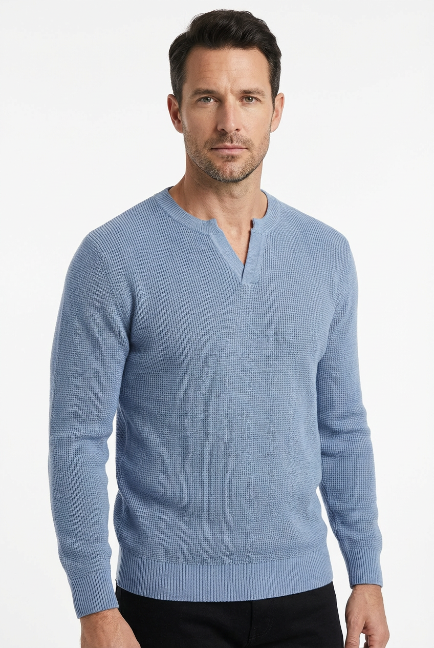 Sweater Men V-Neck Long Sleeve Warm Pullover Smart Casual