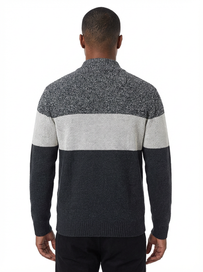 Sweater Jacket Men Stand-Up Collar Zipper Closure