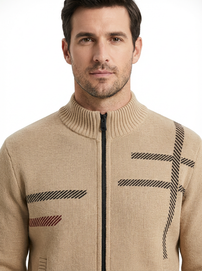 Cardigan Jacket Men Stand Neck Casual Fit