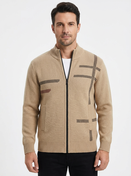 Cardigan Jacket Men Stand Neck Casual Fit