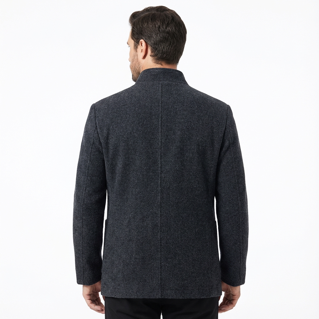 Jacket Men Stand-Up Collar Thickened Lined Casual