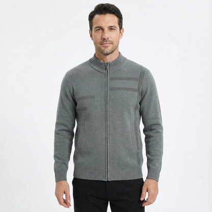 Cardigan Jacket Men Stand Neck Casual Fit