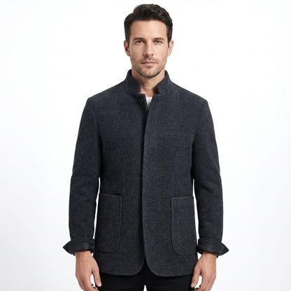 Jacket Men Stand-Up Collar Thickened Lined Casual