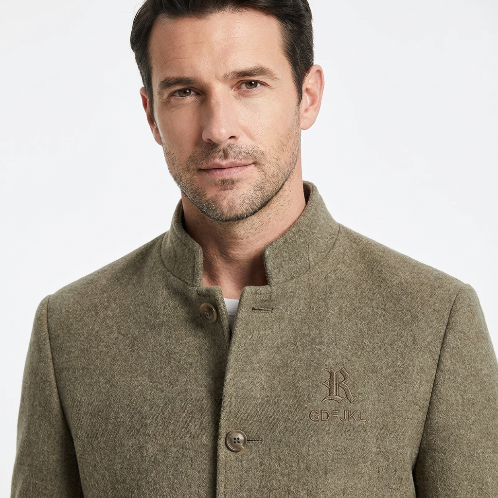 Jacket Men Stand-Up Collar Thickened Lined Casual