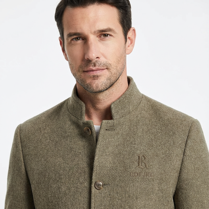 Jacket Men Stand-Up Collar Thickened Lined Casual