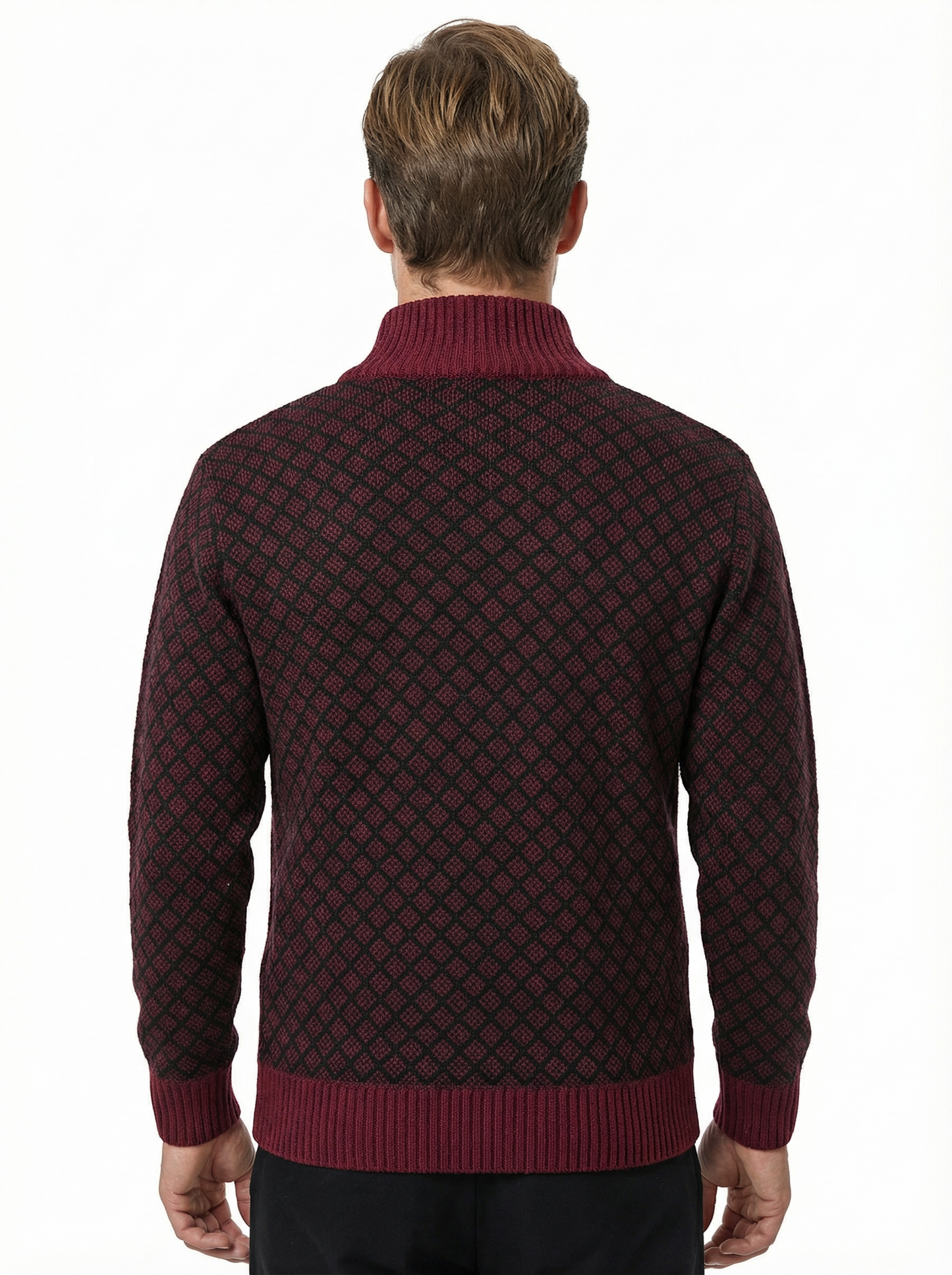 Sweater Jacket Men Stand-Up Collar Slim Fit