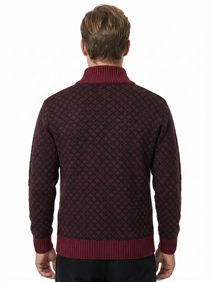 Sweater Jacket Men Stand-Up Collar Slim Fit