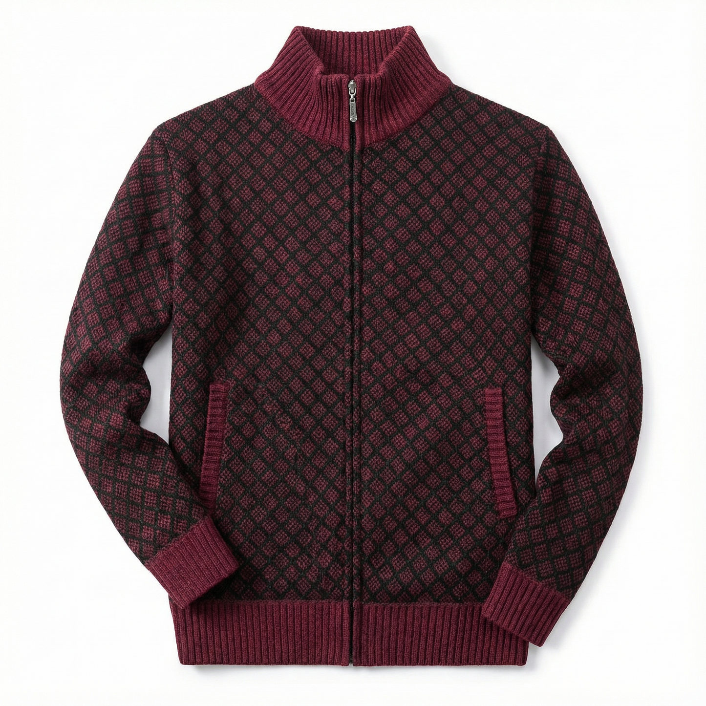 Sweater Jacket Men Stand-Up Collar Slim Fit