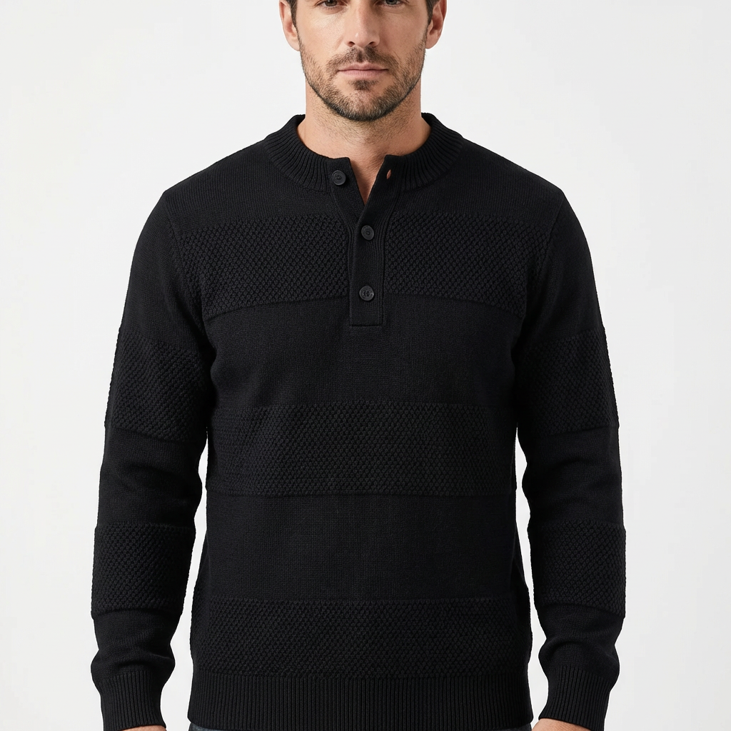 Sweater Men Striped O-Neck Loose Fit