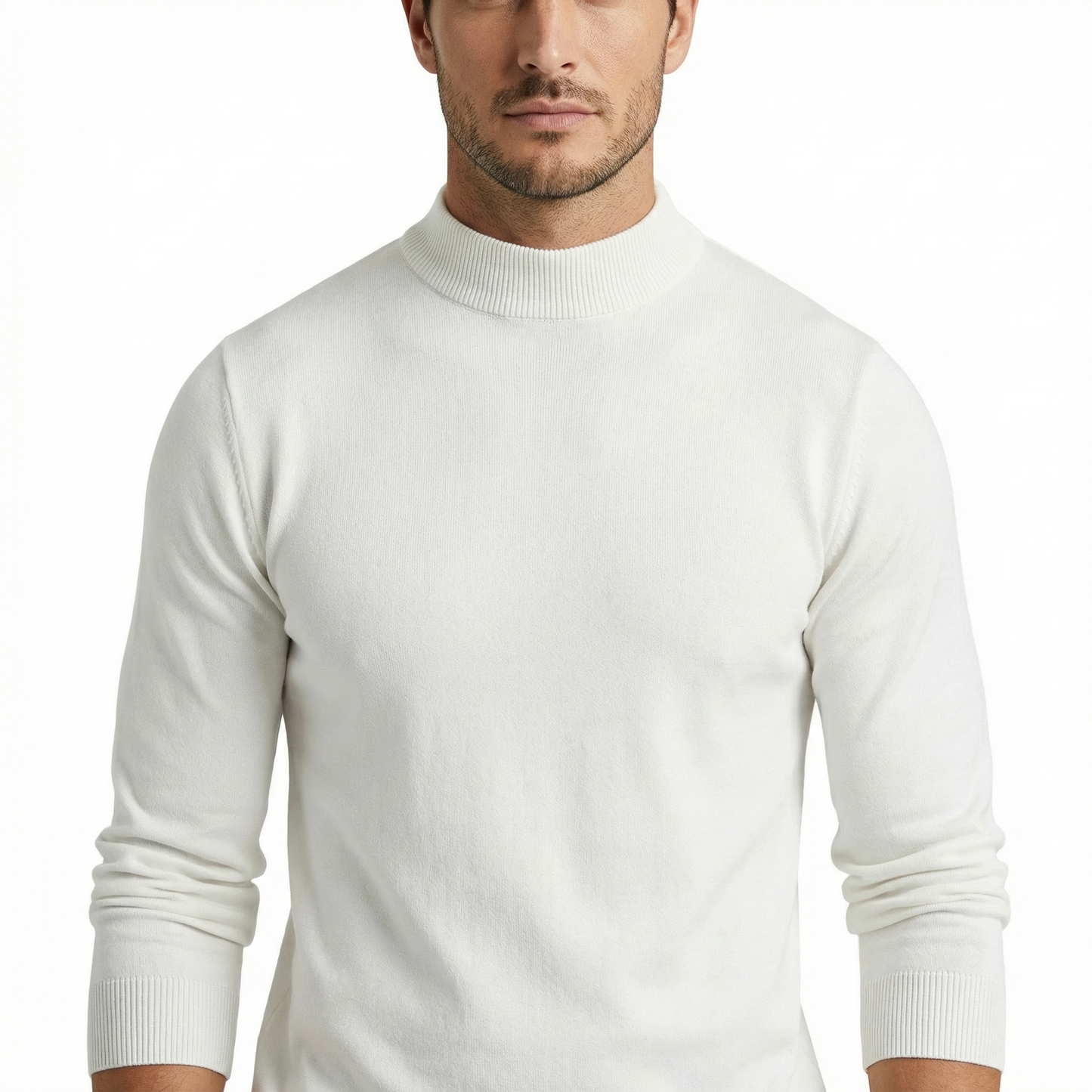 Sweater Men's Mock Neck Slim Fit