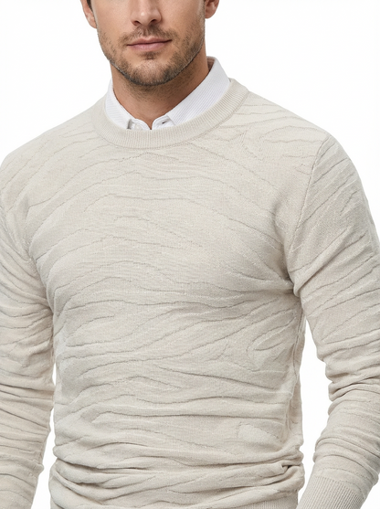 Sweater Men’s Rib-Knit Crew Neck Long Sleeve Pullover