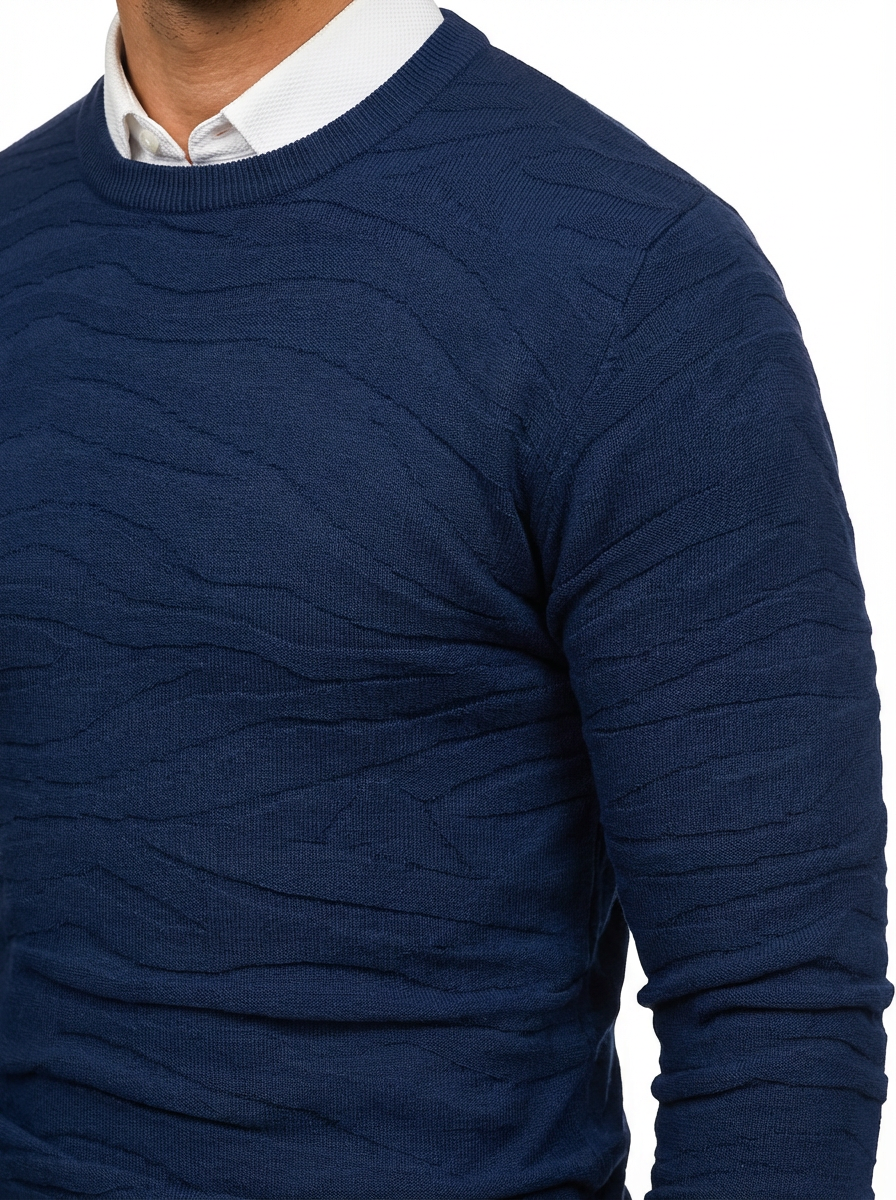 Sweater Men’s Rib-Knit Crew Neck Long Sleeve Pullover