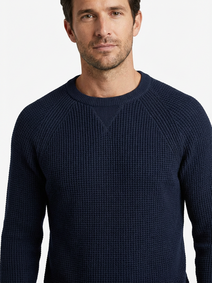 Sweater Men’s Heavyweight Round Neck Pullover Rib-Knit