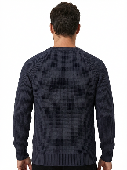 Sweater Men’s Heavyweight Round Neck Pullover Rib-Knit
