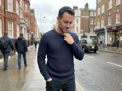 Sweater Men’s Heavyweight Round Neck Pullover Rib-Knit