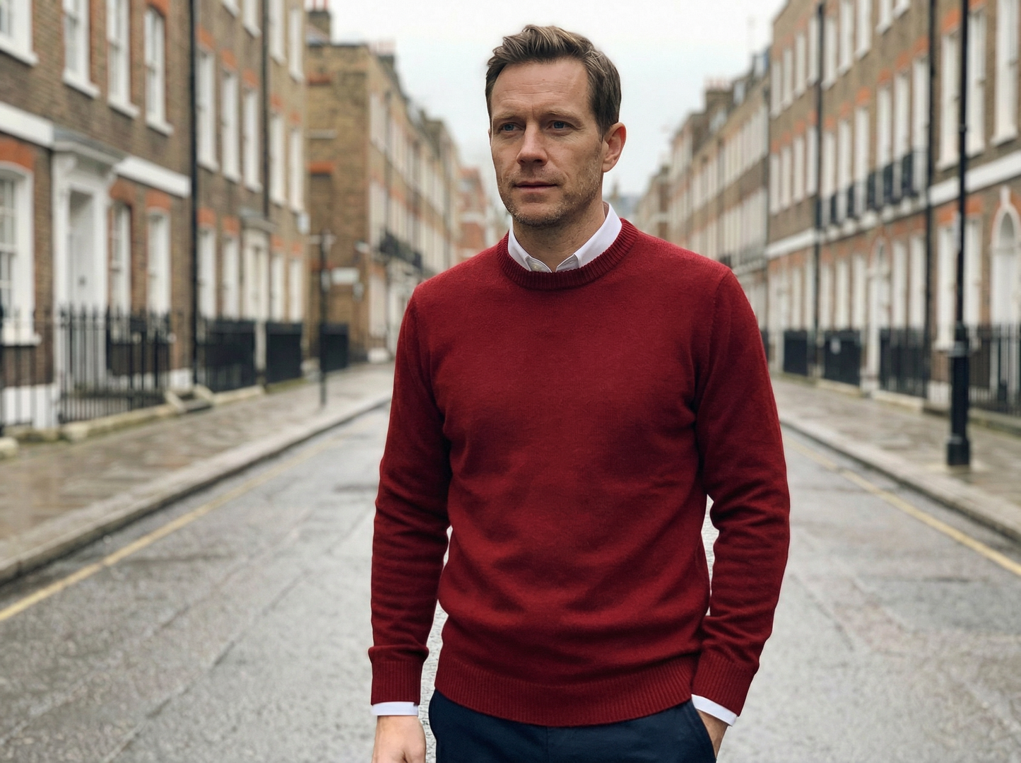 Sweater Men Classic O-Neck Long Sleeve