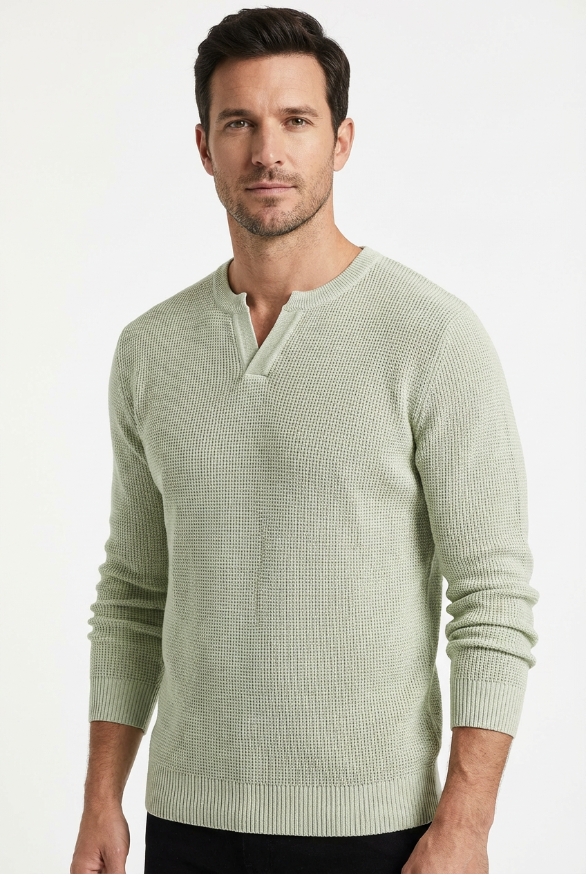Sweater Men V-Neck Long Sleeve Warm Pullover Smart Casual