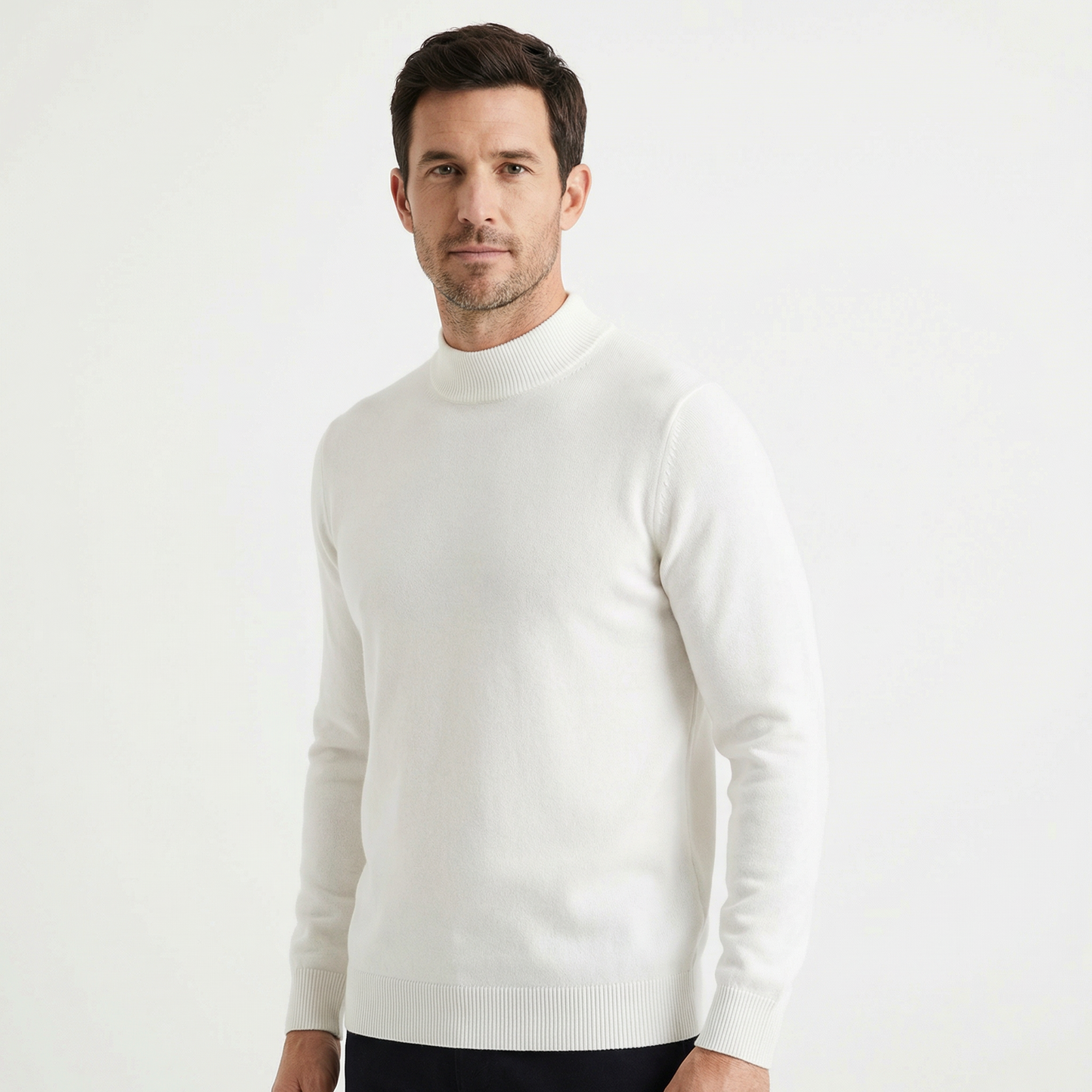 Sweater Men's Mock Neck Slim Fit