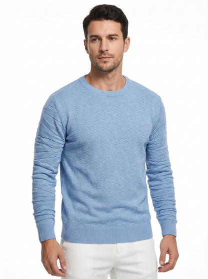 Sweater Men’s Rib-Knit Crew Neck Long Sleeve Pullover