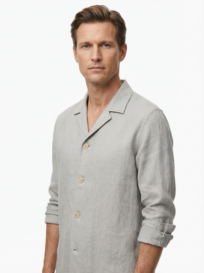 Vest Jacket Men Long Sleeve Loose Fit Open Front