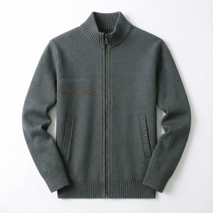 Cardigan Jacket Men Stand Neck Casual Fit